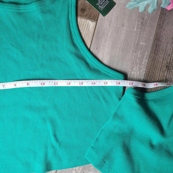 NWT Wild Fable 2-Piece Teal Green Cropped Tank Bundle Size XL Ribbed - Picture 7 of 15